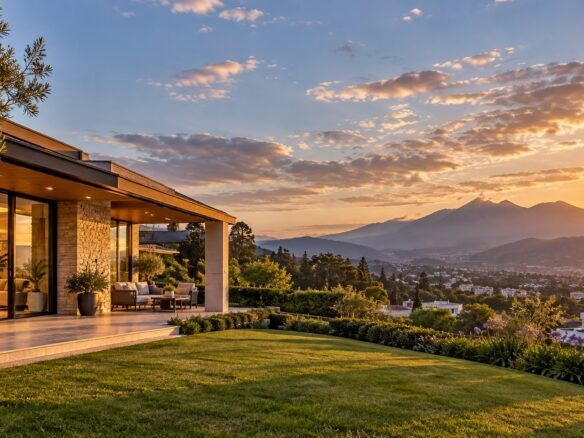 Vivienda de lujo en Ecuador al atardecer – SNZ Sociedad Inmobiliaria